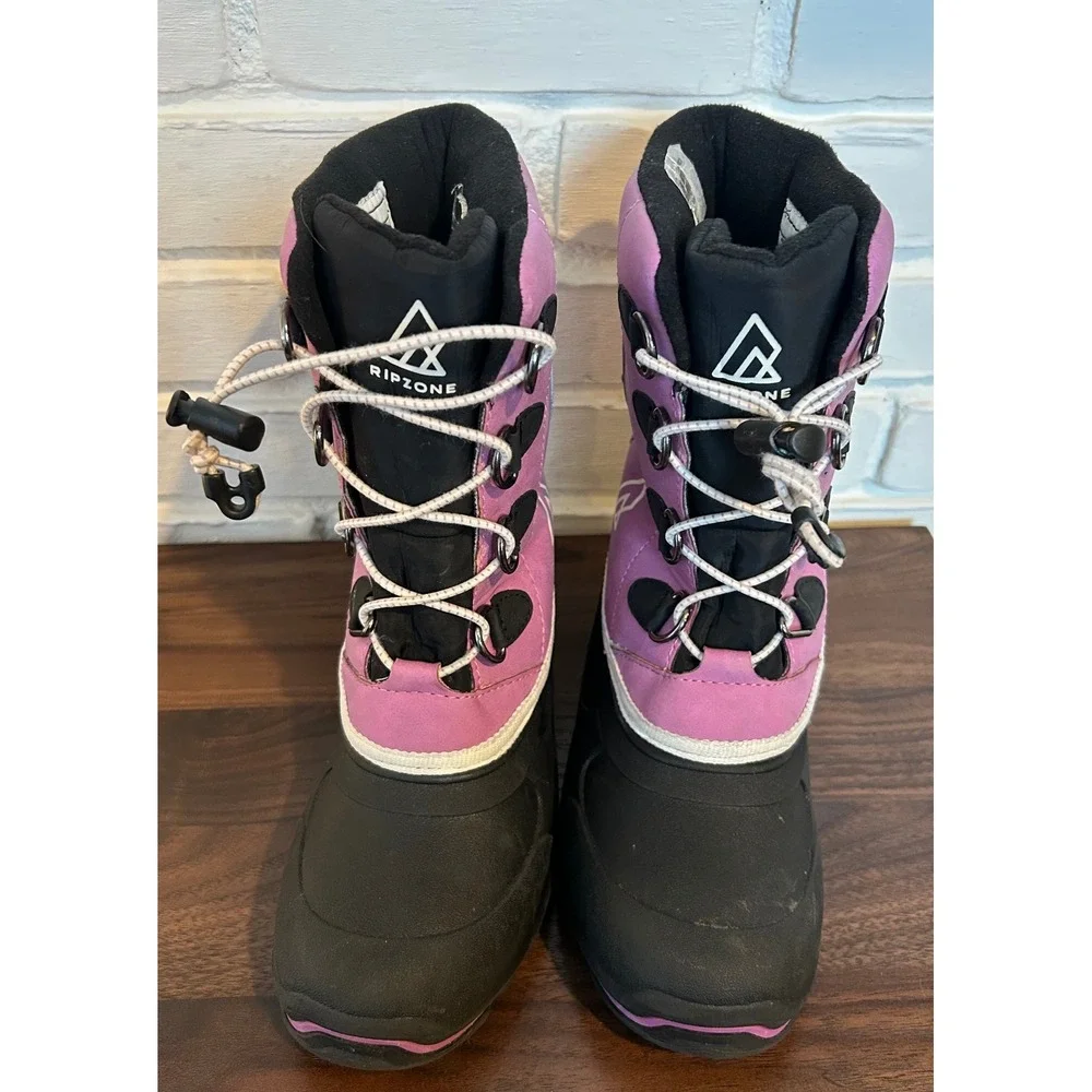 Ripzone Girls Winter Snow Boots T-MAX Insulated Size‎ 3 Waterproof Bungee Lace